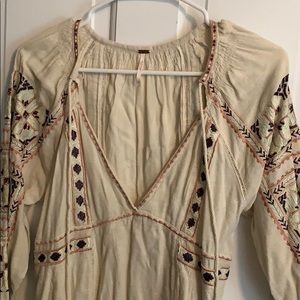 FREE PEOPLE EMBROIDERED SHIFT DRESS